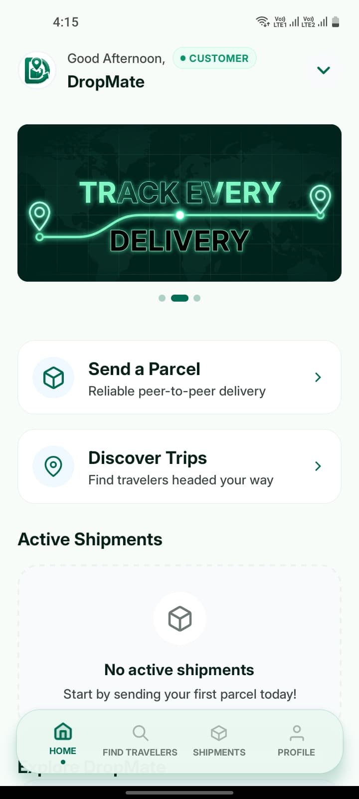 DropMate App Screen 3