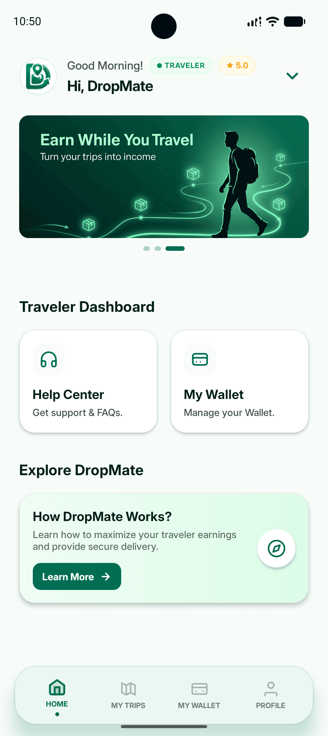 DropMate App Screen 3